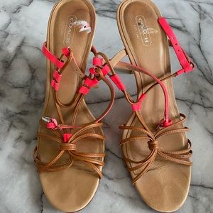 Pink and tan COACH heels